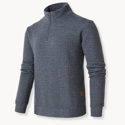 Men's Quarter Zip Sweater with Unique Pattern