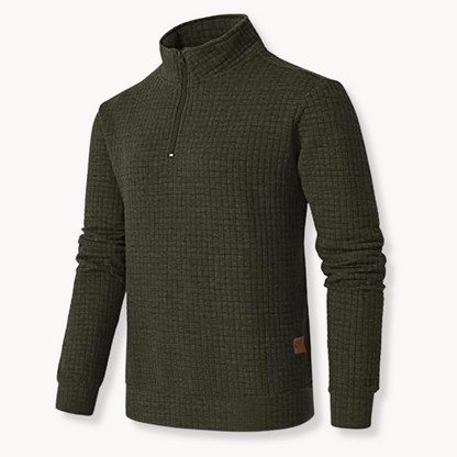 Men's Quarter Zip Sweater with Unique Pattern