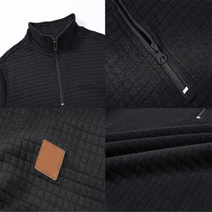 Men's Quarter Zip Sweater with Unique Pattern