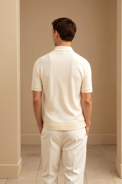 Men's Short Sleeve V-Neck Polo Shirt