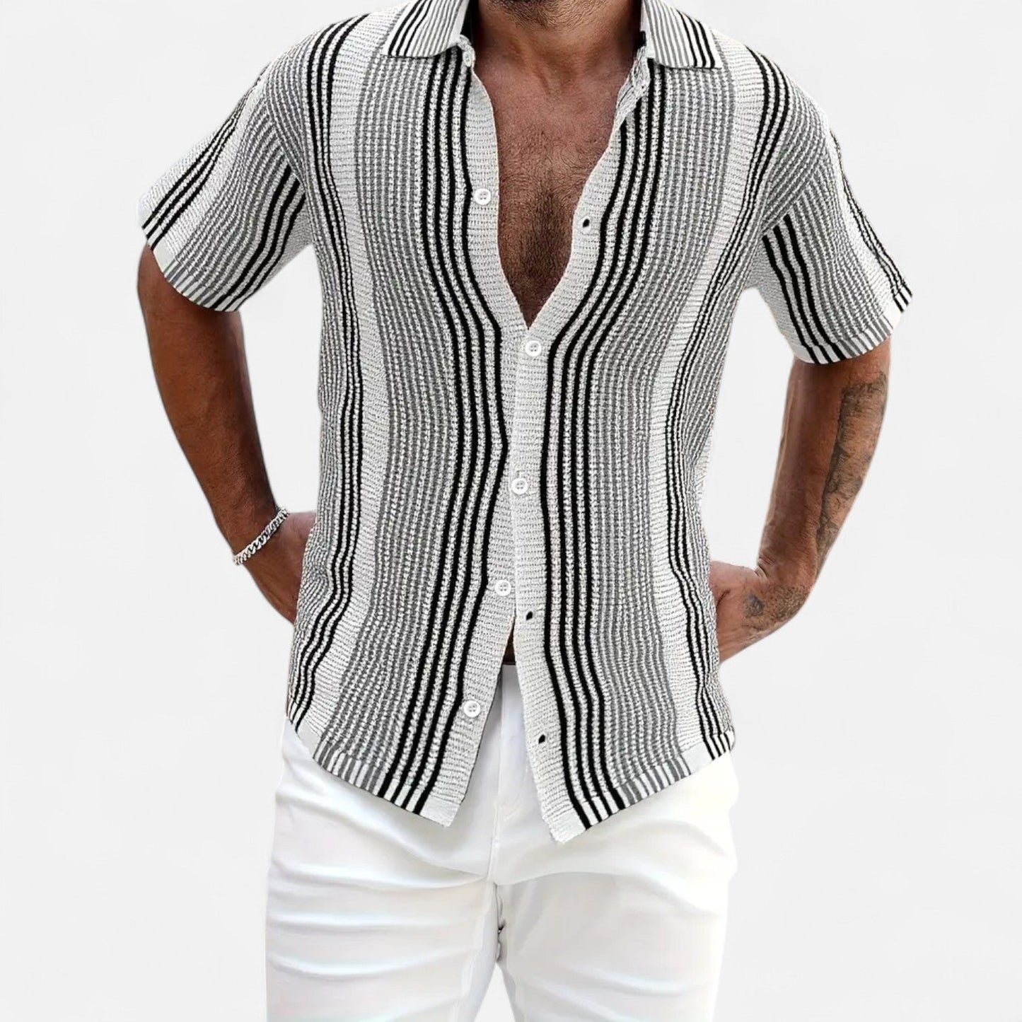 Men's Striped Shirt – Lightweight Button-Up