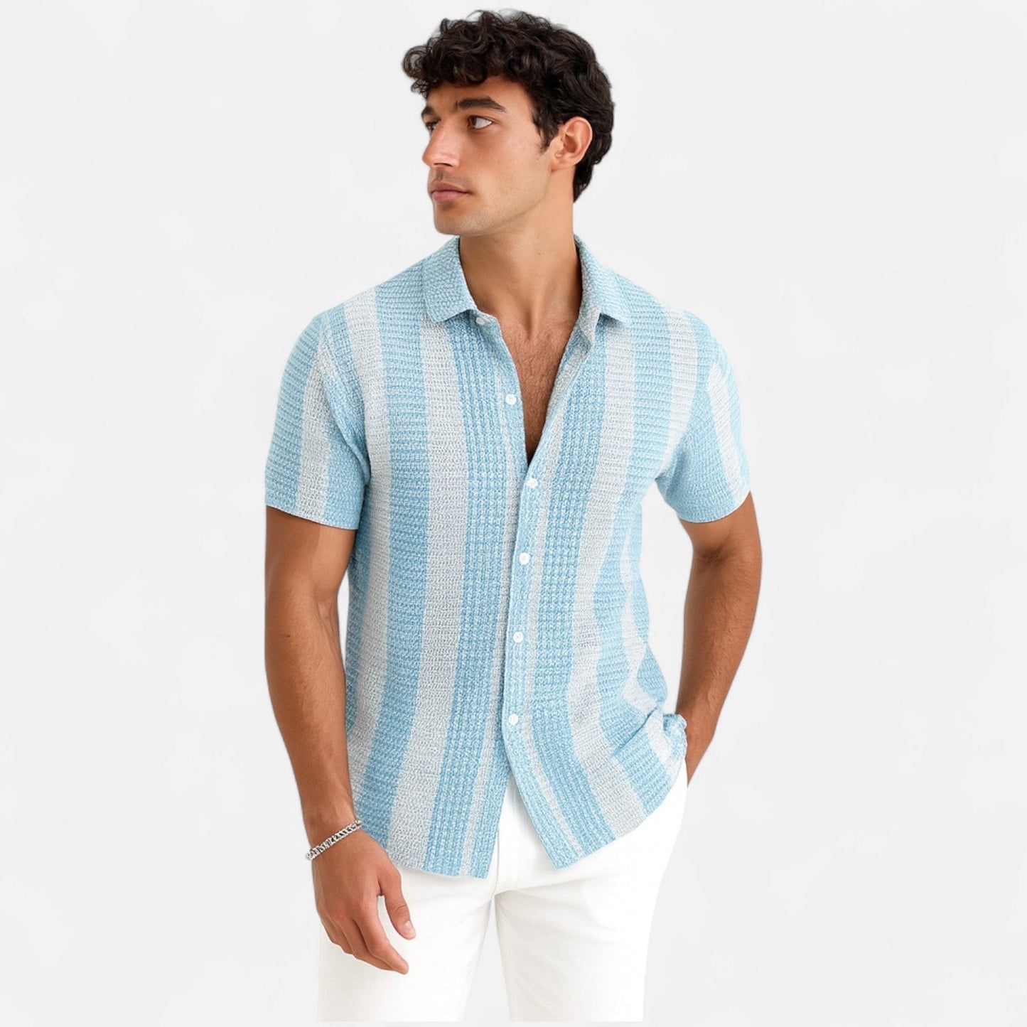 Men's Striped Shirt – Lightweight Button-Up