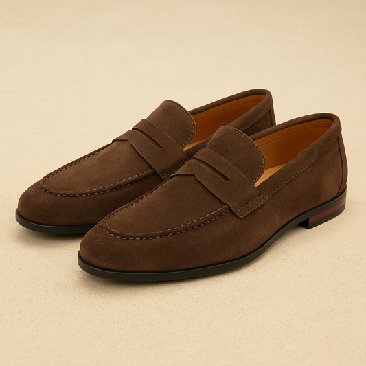 Men's Suede Penny Loafers