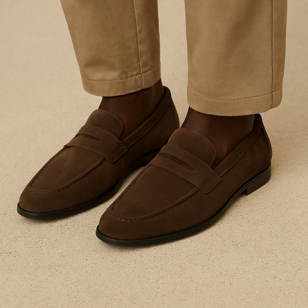 Men's Suede Penny Loafers