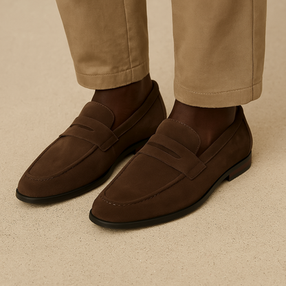 Men's Suede Penny Loafers