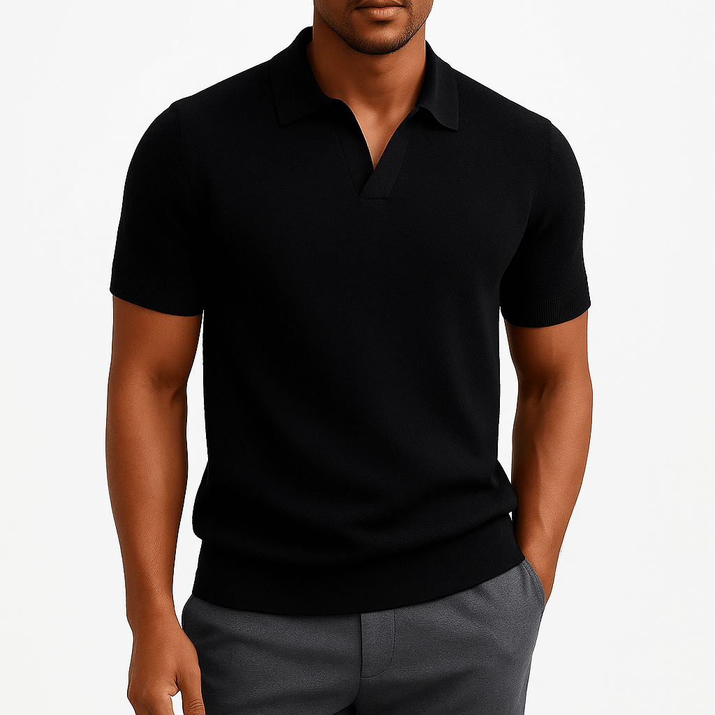 Men's Textured Polo Shirt – Short Sleeve Summer Fit