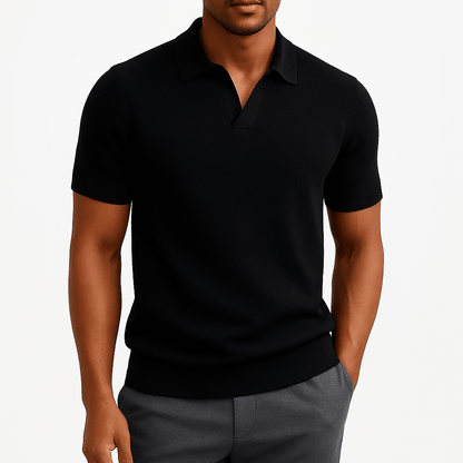 Men's Textured Polo Shirt – Short Sleeve Summer Fit