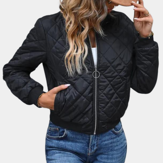 Women's Bomber Jacket with Zipper