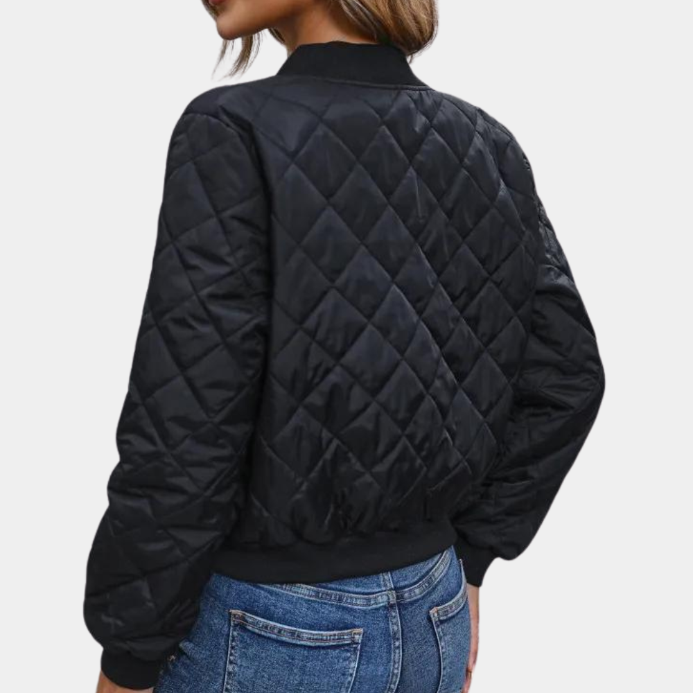 Women's Bomber Jacket with Zipper