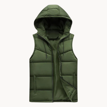 Men's Hooded Bodywarmer for Layering and Warmth