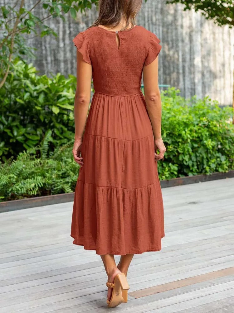 Women's Layered Maxi Dress for Effortless Summer Elegance