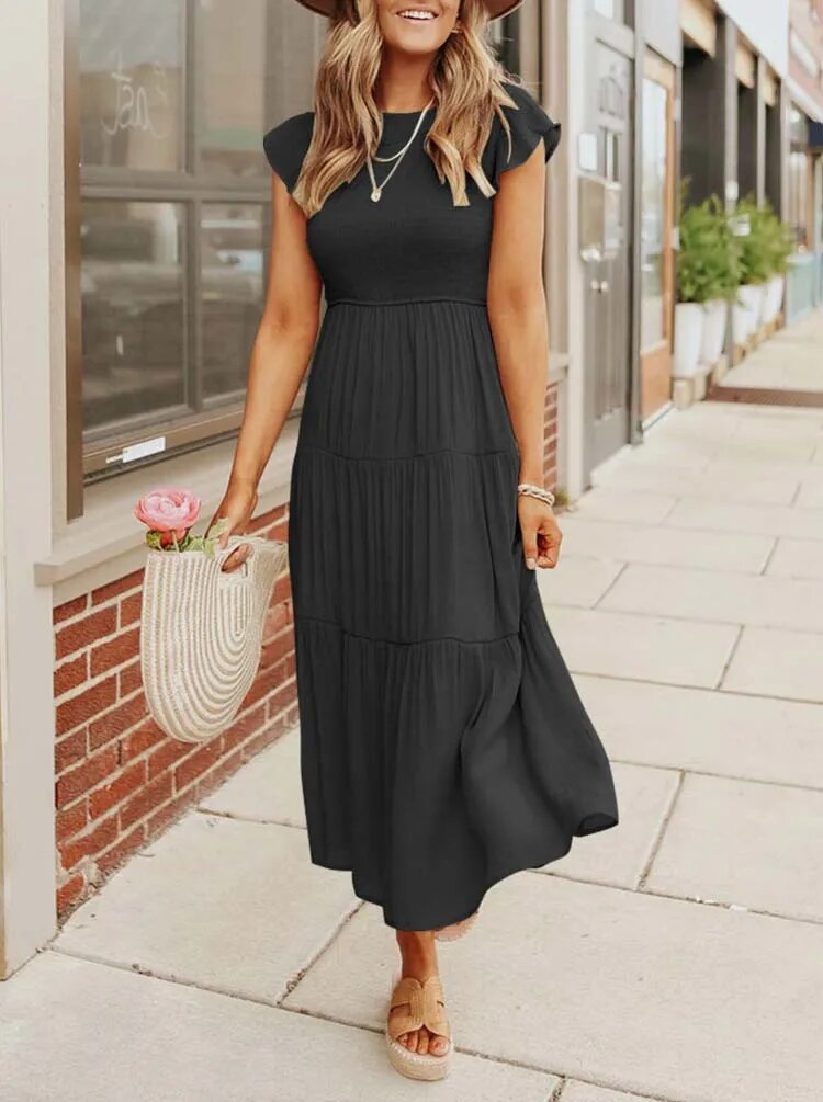 Women's Layered Maxi Dress for Effortless Summer Elegance