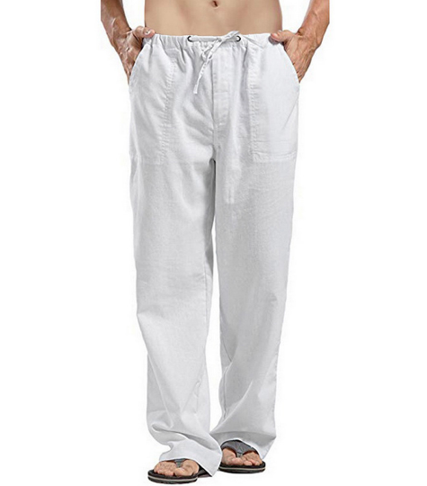 Men's Linen Trousers – Wide Leg Fit