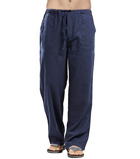 Men's Linen Trousers – Wide Leg Fit