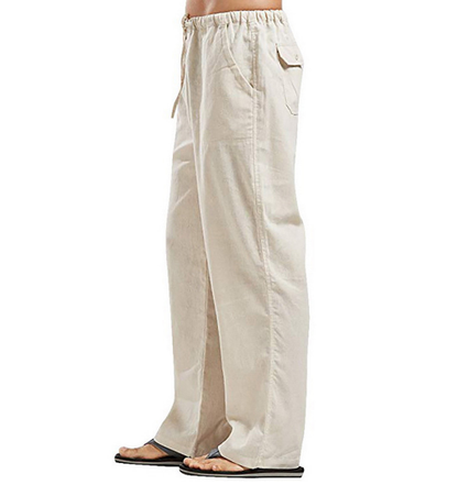 Men's Linen Trousers – Wide Leg Fit