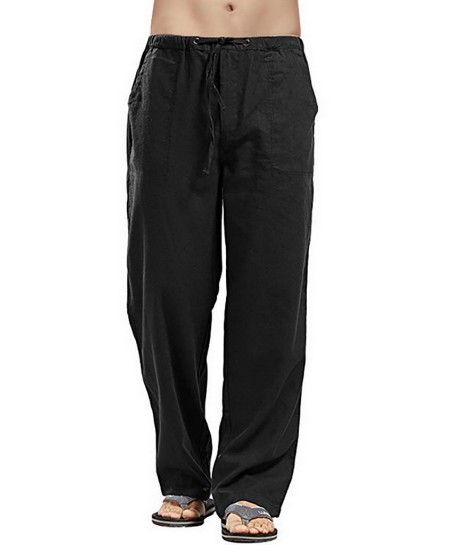 Men's Linen Trousers – Wide Leg Fit
