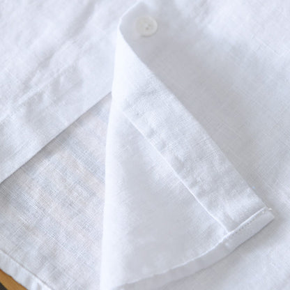 Men's Linen Shirt – 3/4 Sleeve Mandarin Collar