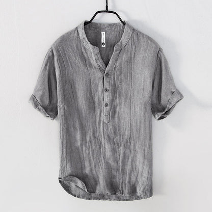 Men's Linen Shirt Short Sleeve – Lightweight Summer Casual
