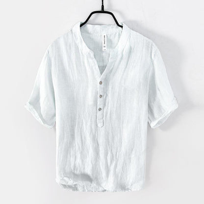 Men's Linen Shirt Short Sleeve – Lightweight Summer Casual