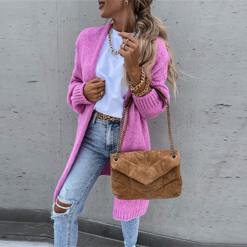 Women's Long Cardigan Knit Sweater