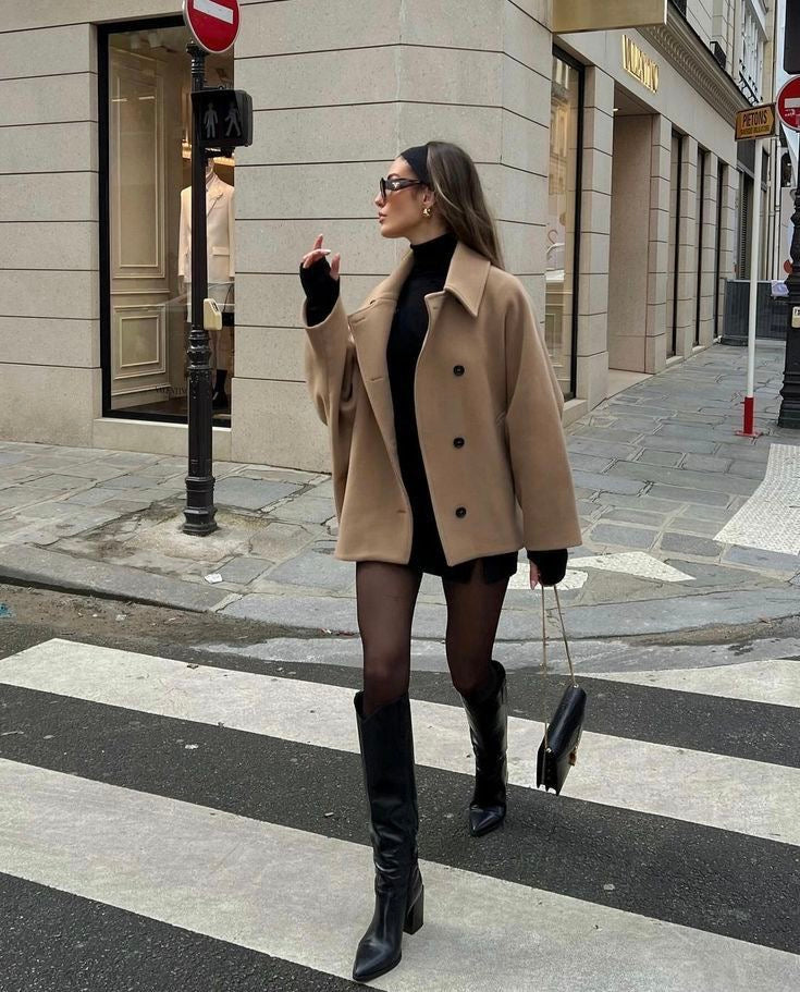 Women's Oversized Wool Coat for Winter
