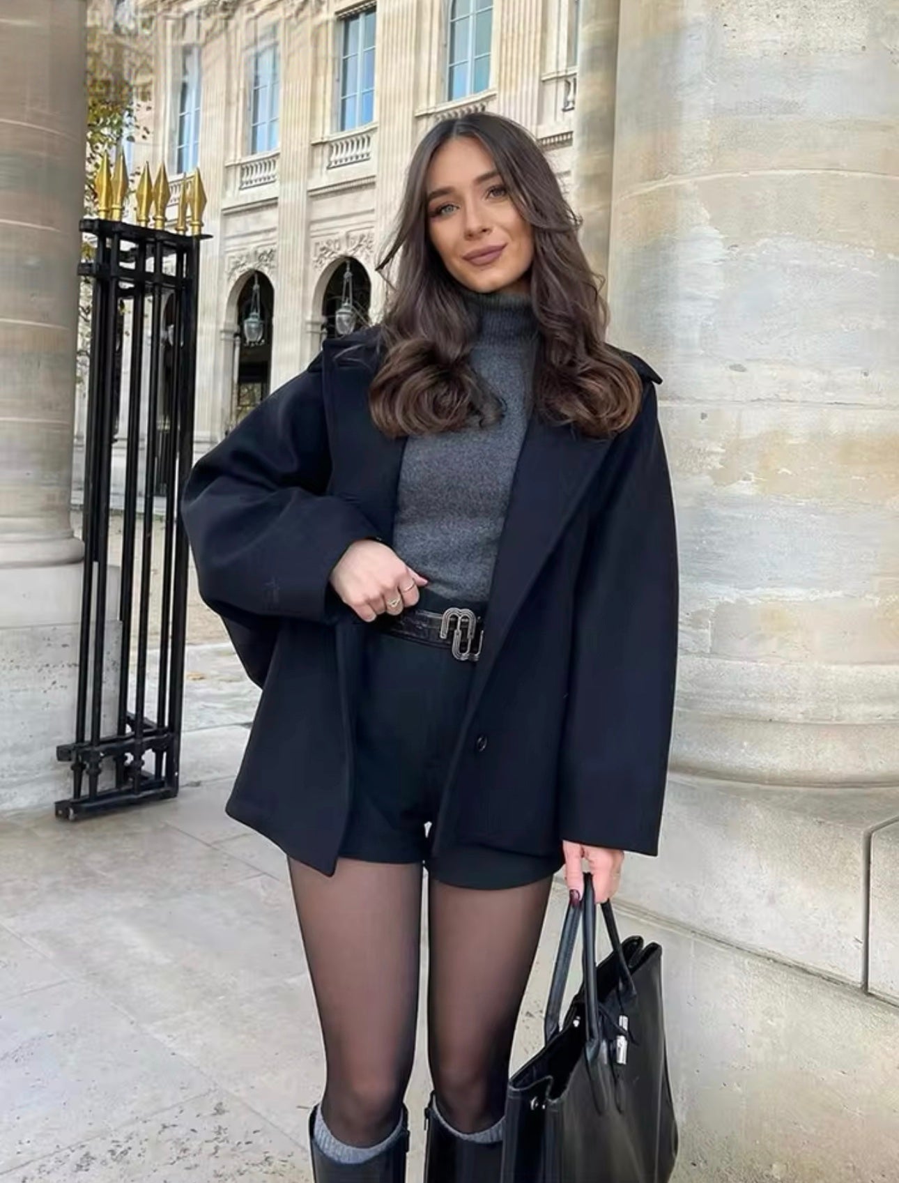 Women's Oversized Wool Coat for Winter