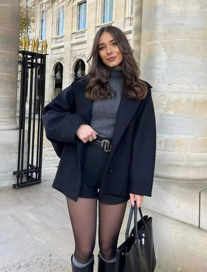 Women's Oversized Wool Coat for Winter