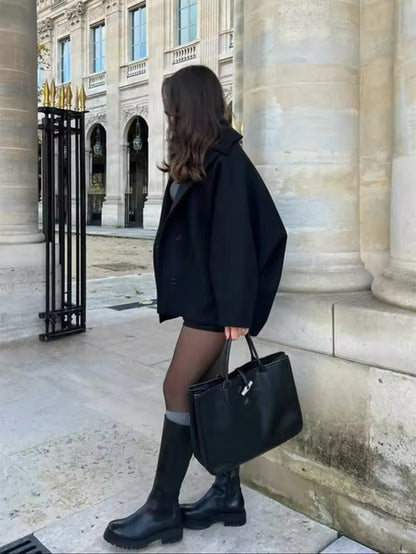 Women's Oversized Wool Coat for Winter