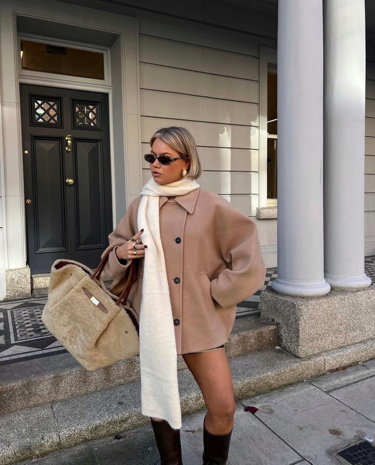 Women's Oversized Wool Coat for Winter