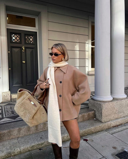 Women's Oversized Wool Coat for Winter