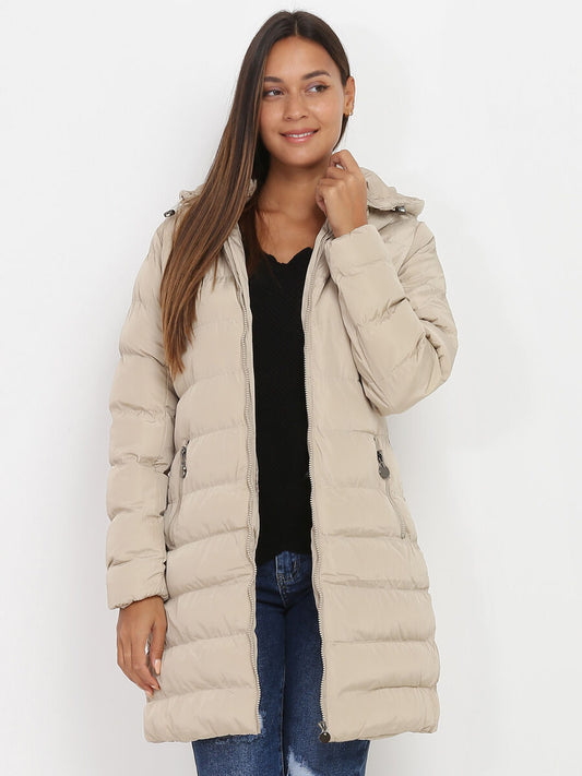 Women's Padded Winter Coat with Hood