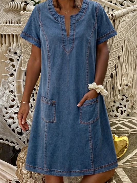 Women's Plus Size Elegant Denim Dress