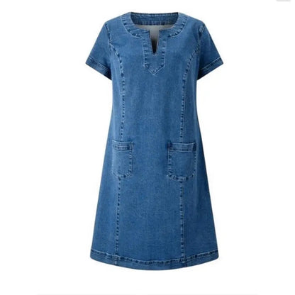 Women's Plus Size Elegant Denim Dress