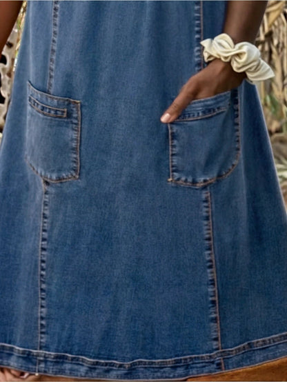 Women's Plus Size Elegant Denim Dress
