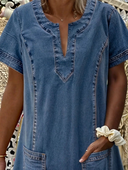 Women's Plus Size Elegant Denim Dress