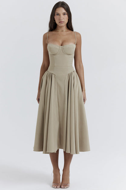 Women's Retro Midi Dress – Vintage Summer Outfit