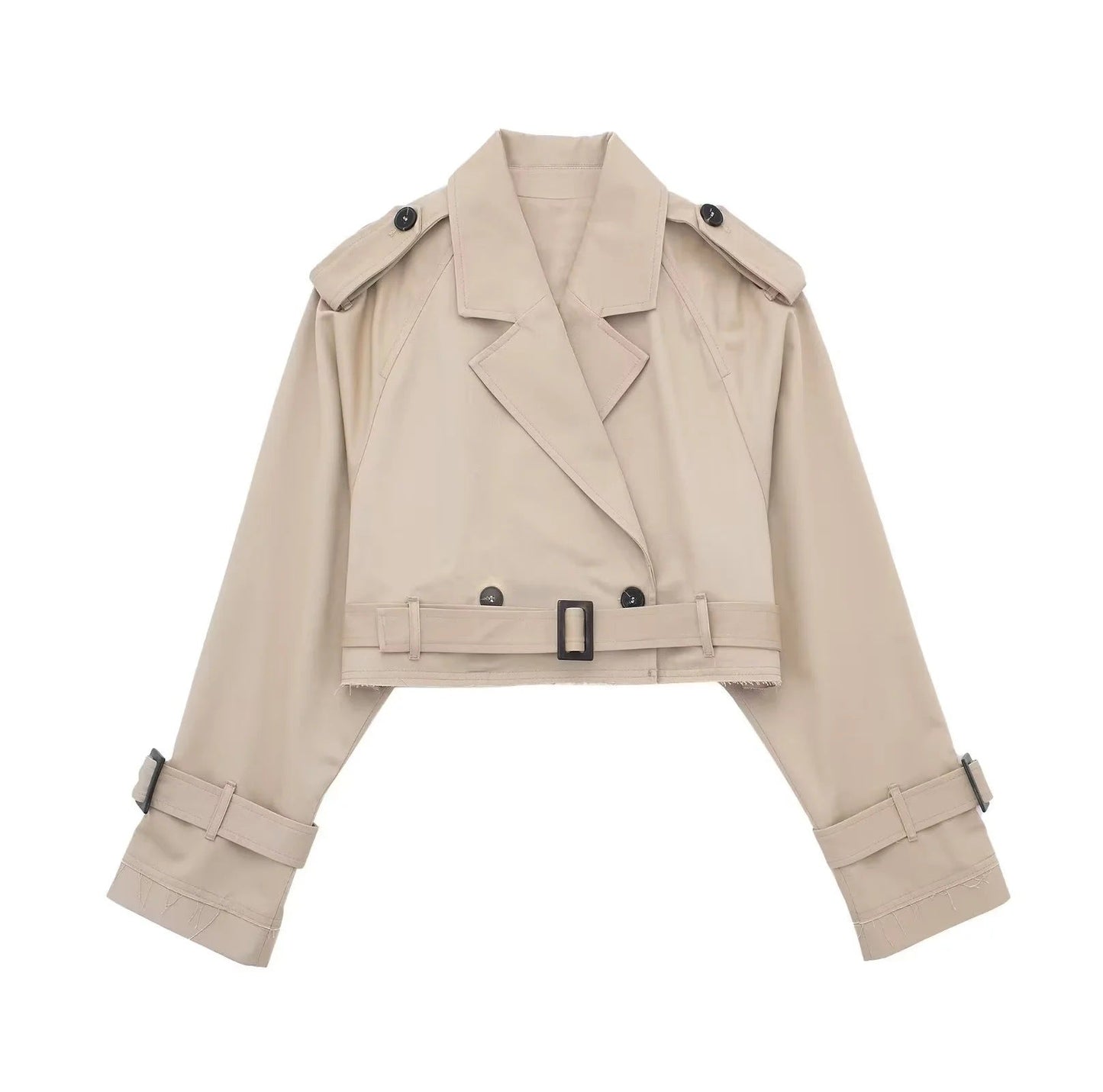 Women's Short Trench Coat for Transitional Seasons