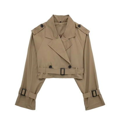 Women's Short Trench Coat for Transitional Seasons