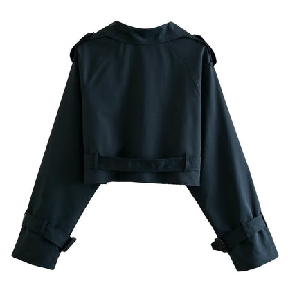 Women's Short Trench Coat for Transitional Seasons