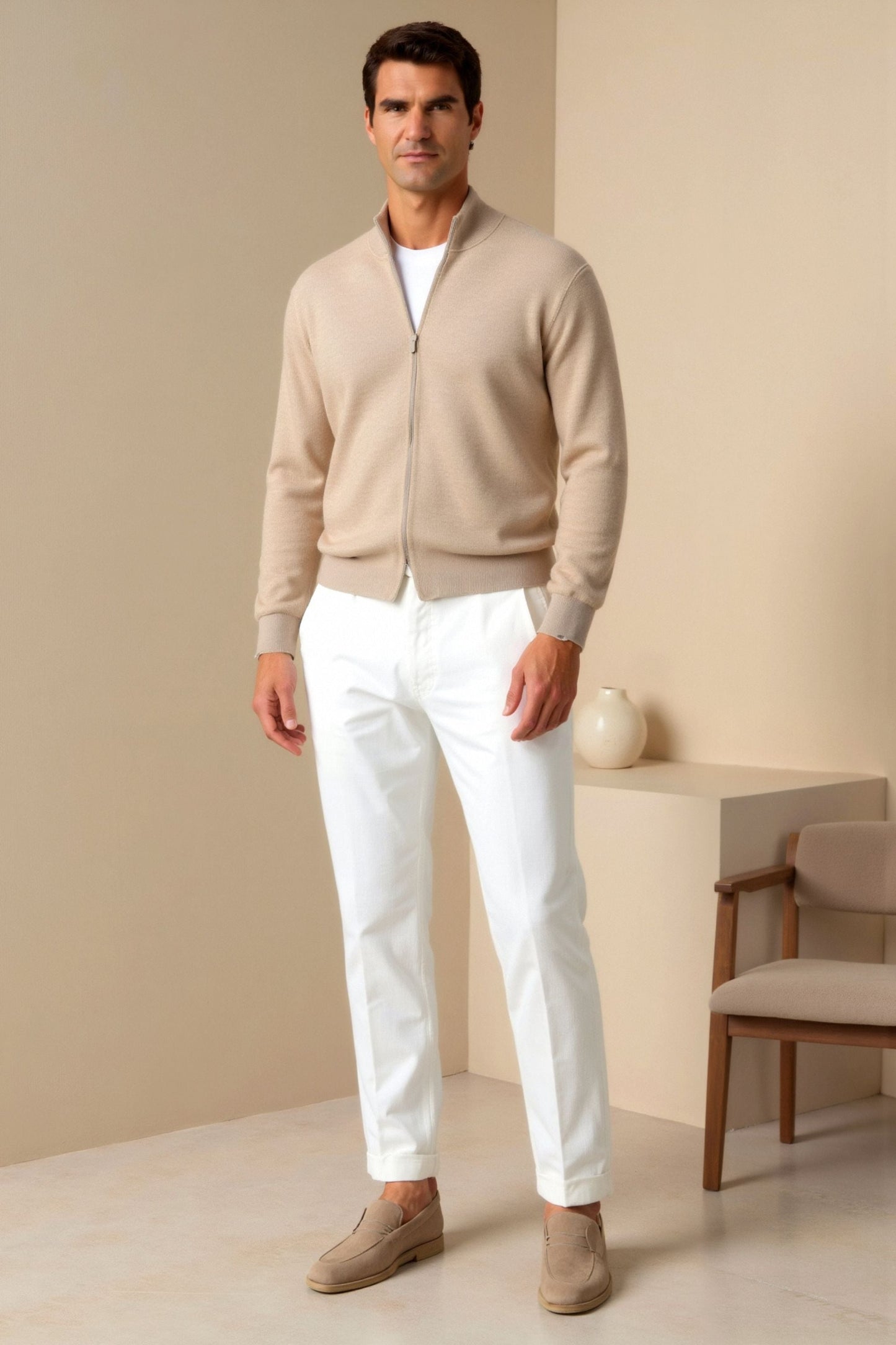 Women's Slim Ankle Trousers with Functional Pockets