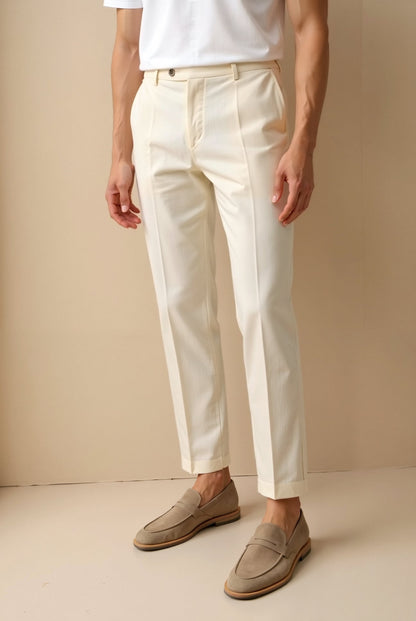 Women's Slim Ankle Trousers with Functional Pockets