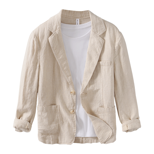 Men's Vintage Linen Jacket – Lightweight Blazer