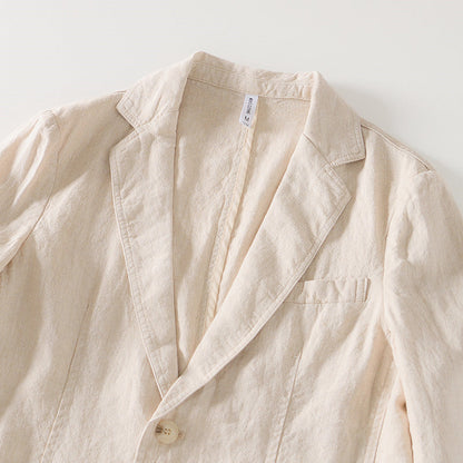 Men's Vintage Linen Jacket – Lightweight Blazer