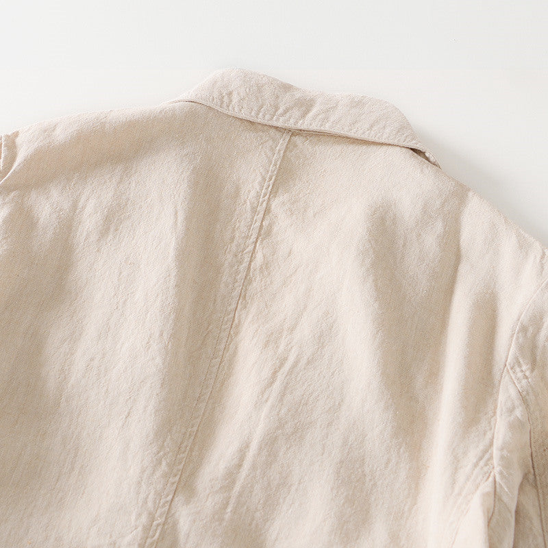 Men's Vintage Linen Jacket – Lightweight Blazer