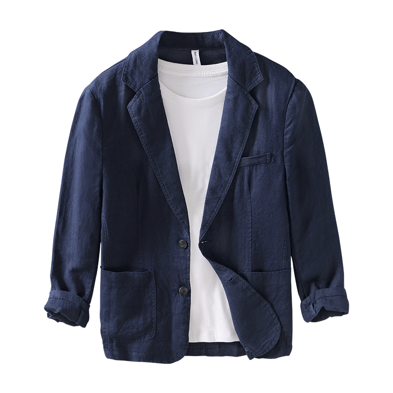 Men's Vintage Linen Jacket – Lightweight Blazer