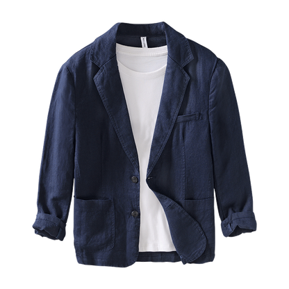 Men's Vintage Linen Jacket – Lightweight Blazer