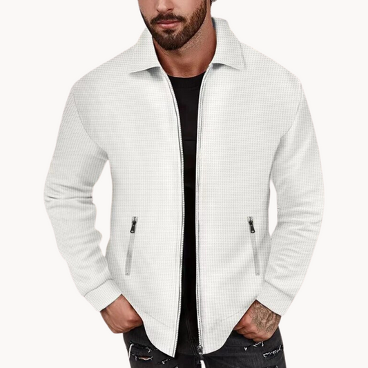Women's Waffle Jacket - Elegant Ribbed Texture Coats
