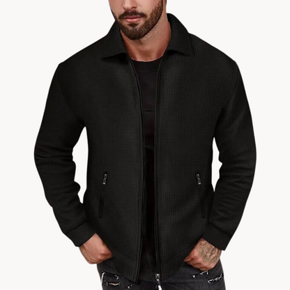 Women's Waffle Jacket - Elegant Ribbed Texture Coats