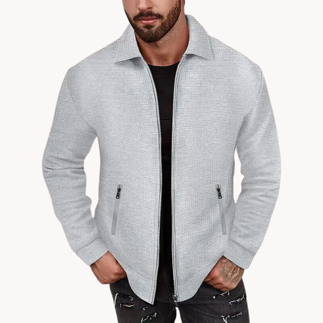 Women's Waffle Jacket - Elegant Ribbed Texture Coats